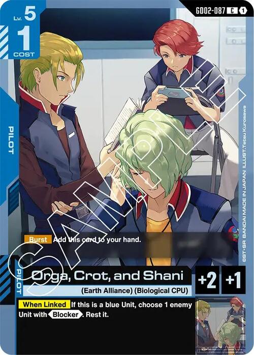 Orga, Crot, and Shani Card Front