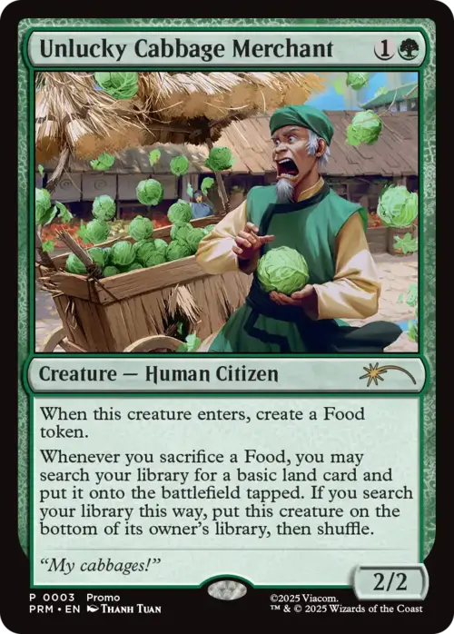 Unlucky Cabbage Merchant Card Front