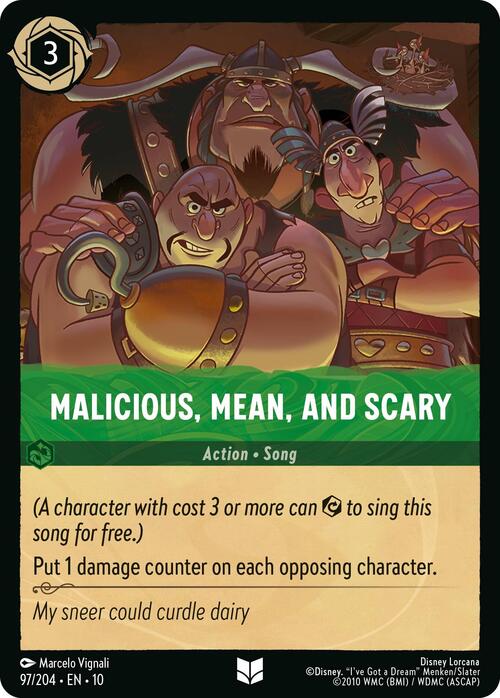 Malicious, Mean, and Scary Card Front