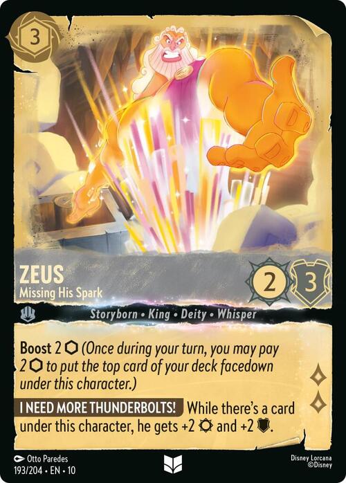 Zeus - Missing His Spark Card Front