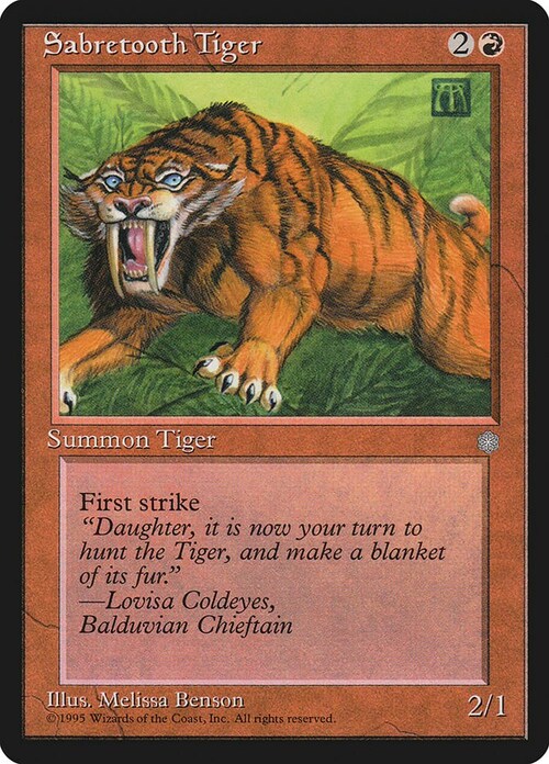 Sabretooth Tiger Card Front