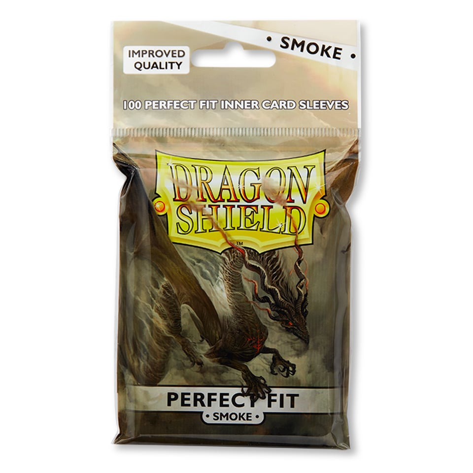 100 Dragon Shield Perfect Fit Sleeves - Smoke