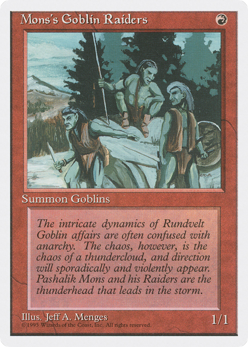 Mons's Goblin Raiders Card Front