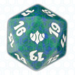 Green Conflux D20 Die