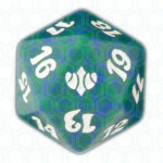Green Conflux D20 Die