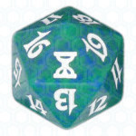 Green Time Spiral D20 Die