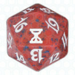 Red Time Spiral D20 Die