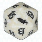 White Shadowmoor D20 Die