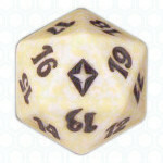 White Worldwake D20 Die