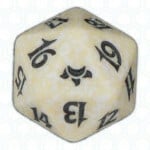 White Eventide D20 Die