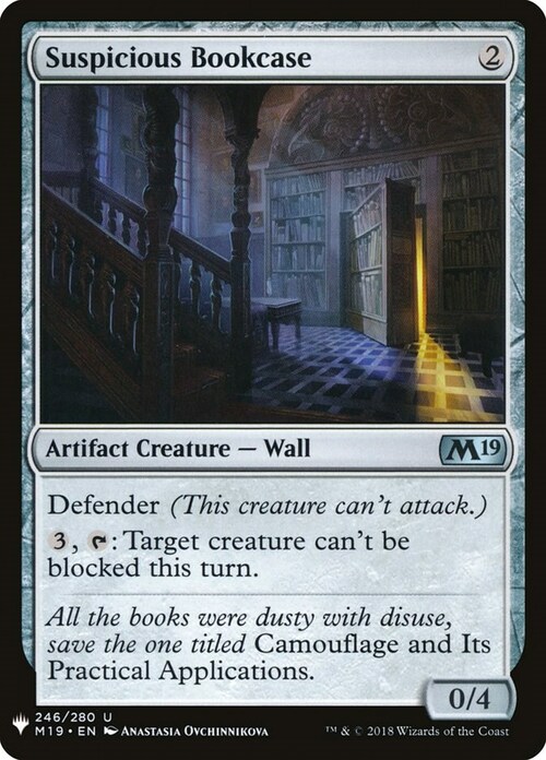 Suspicious Bookcase Card Front