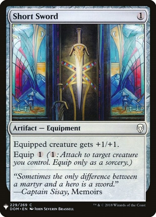 Short Sword Card Front