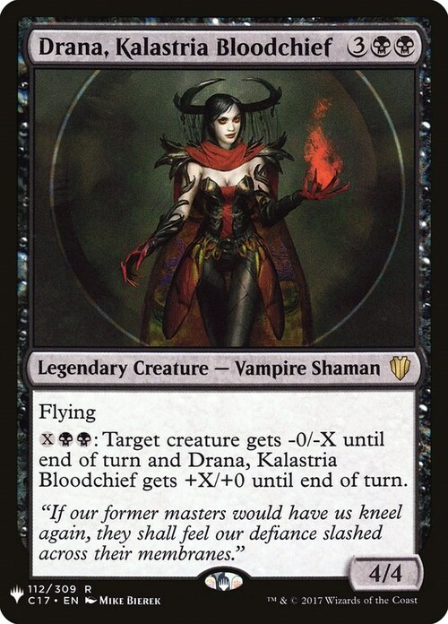 Drana, Kalastria Bloodchief Card Front