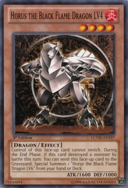 Horus the Black Flame Dragon LV4 Card Front