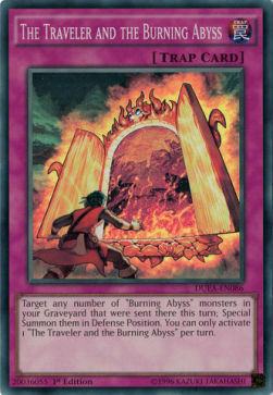 The Traveler and the Burning Abyss Card Front