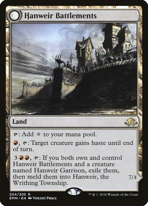 Hanweir Battlements // Hanweir, the Writhing Township Card Front