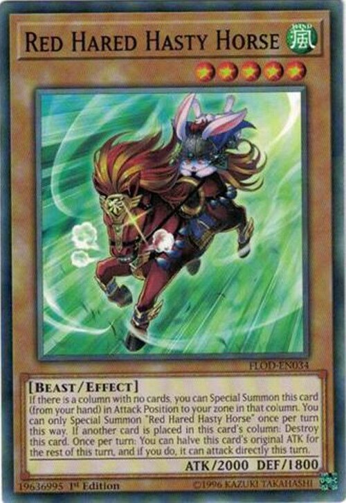 Red Hared Hasty Horse Card Front